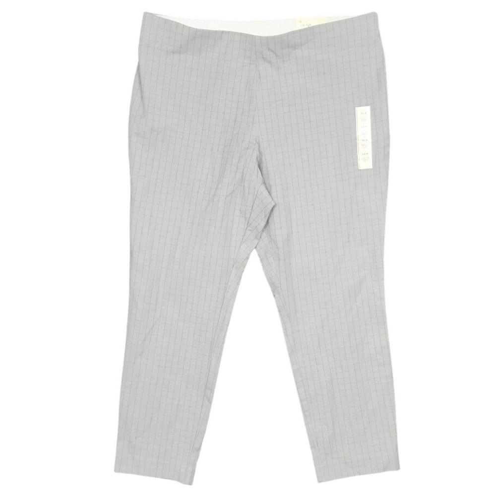 A New Day Skinny Ankle Pants High Rise Gray Check‎ Stretchy Pull On Size 16 R